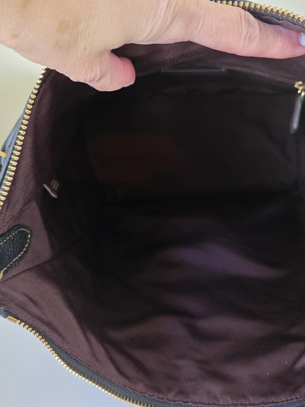 Coach Pennie Hobo Shoulder Bag Black Pebbled Leather Gold Tone C Mini Charm - Picture 11 of 13